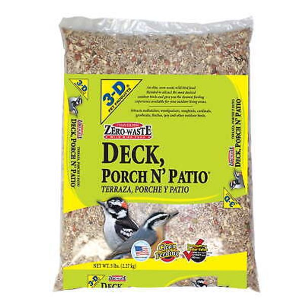 3-D Pet Products Deck, Porch Patio Blend Wild Bird Food, 5 lb., Dry, 1 Pack