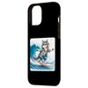 iPhone 14 Pro Max Wolf Surfing. Surfer Surfboard Wave Concentration Balance Case