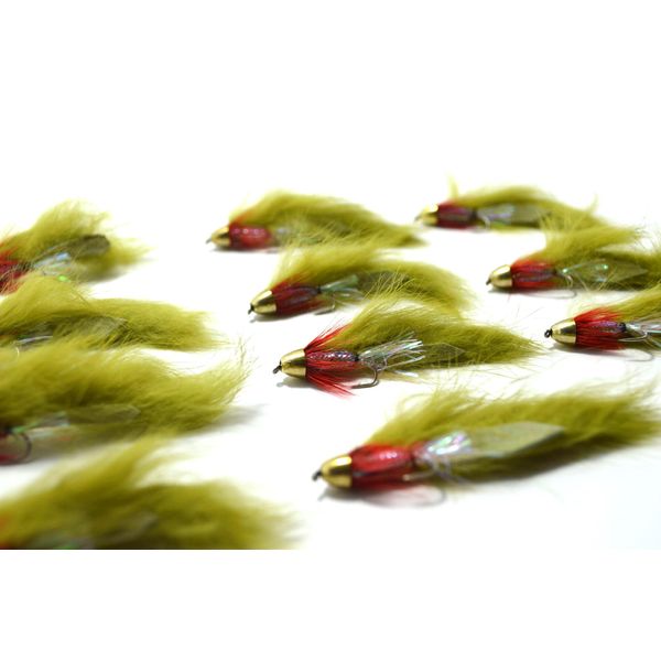 Creek Edge Complete Fly Cornhead Zonker Olive 12 Count #10 Barbed