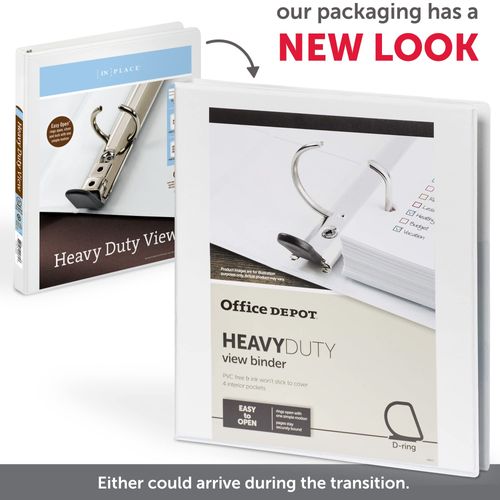 [IN]PLACE Heavy-Duty View Binders with EZ Comfort D-Ring 1", Navy Blue