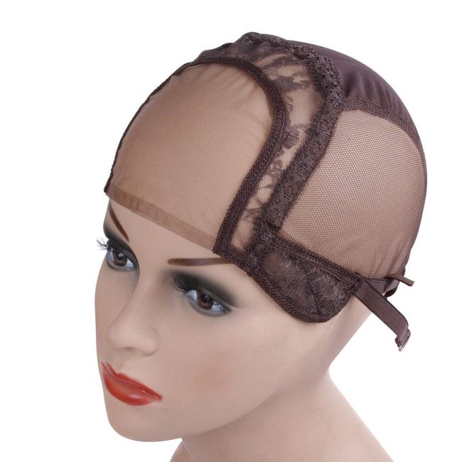 4x4 Inch U Part Swiss Lace Wig Cap for Making Wigs with Adjustable Straps  on the