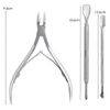 TRIXES Cuticle Care Kit - 3 Piece - Cuticle Cutters Nipper - Pushers and Tidy - Stainless Steel - Cuticle Remover Tool Set