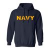 zerogravitee Navy NAVY Hooded Sweatshirt with gold print - Medium