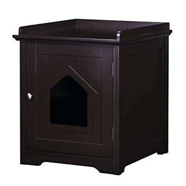 PAWLAND Cat Litter Box Enclosure, Cat House Side Table, Night Stand Pet House