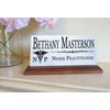Nurse Practitioner Nameplate Gift - Solid Marble - Custom Name Plate for Nurses