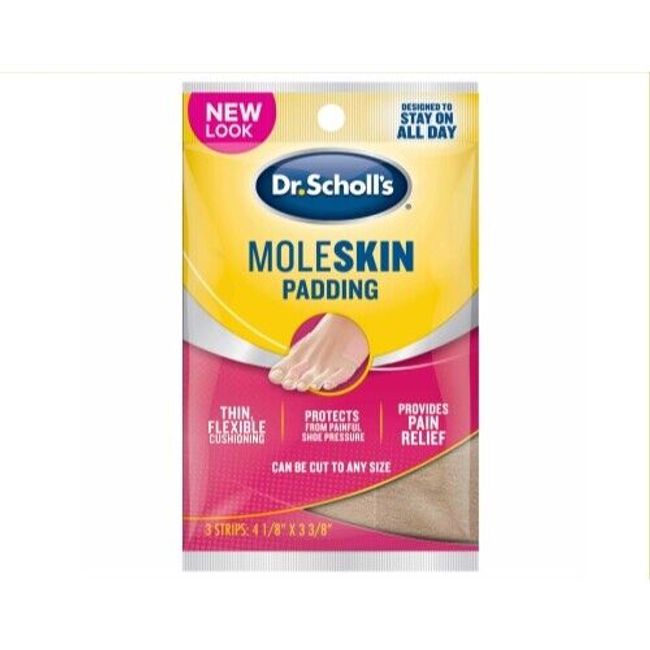 Dr. Scholls Moleskin Plus 4 5/8-Inch X 3 3/8 Inch Padding 3 Each