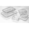 Thali Outlet - 50 x 250cc Clear Plastic Salad Containers with Hinged Lids Stackable Leakproof Rectangle Boxes