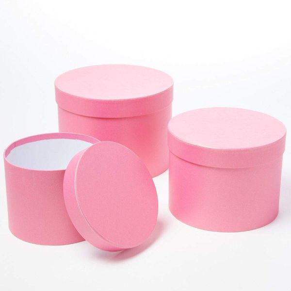 OASIS Symphony Lined Florist Hat Boxes - Set of 3 - Strong Pink