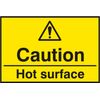 CAUTION HOT SURFACE SAV (PK5) 75MM X 50MM
