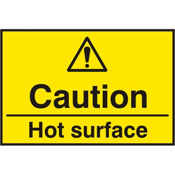 CAUTION HOT SURFACE SAV (PK5) 75MM X 50MM