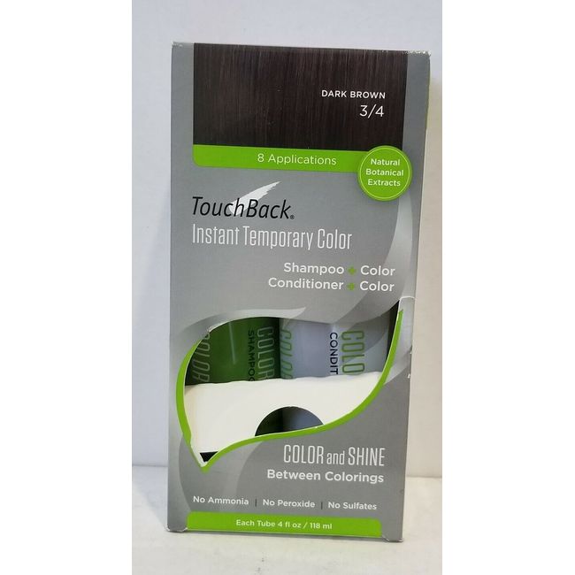 TouchBack Instant Temporary Color. Shampoo and Conditioner Set .DARK BROWN  3/4