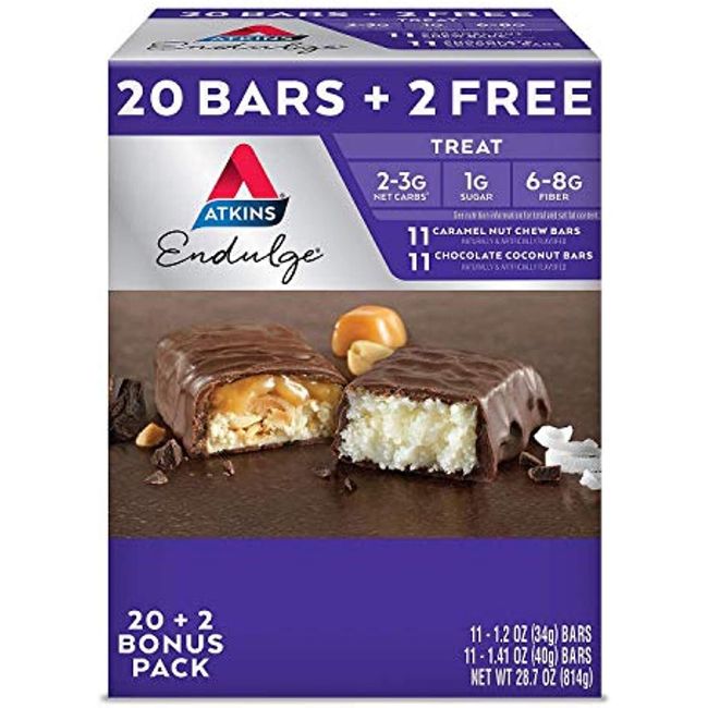 Atkins Endulge Treat Variety Pack (20 + 2 Bonus Bars)