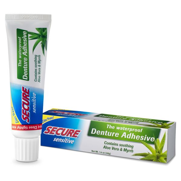 SECURE Denture Adhesive, Sensitive, 1.4 Ounce