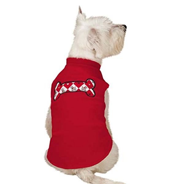 Zack & Zoey Sweet Scottie Fleece Vest, XX-Small, Red