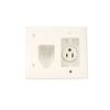 Monoprice Recessed Low Voltage Cable Wall Plate - with Recessed Power, White