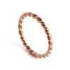 Rose Gold Dipped Sterling Silver Twisted Rope Stacking Ring Size U (Available H - X)