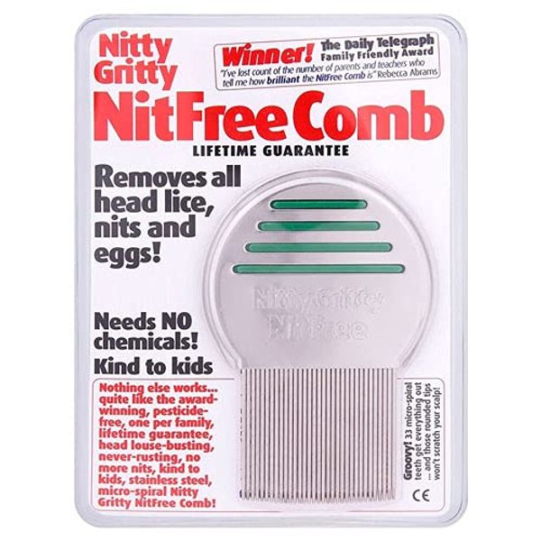 Nitty Gritty Nit Free Comb - Removes All Head Lice,Nits and Eggs