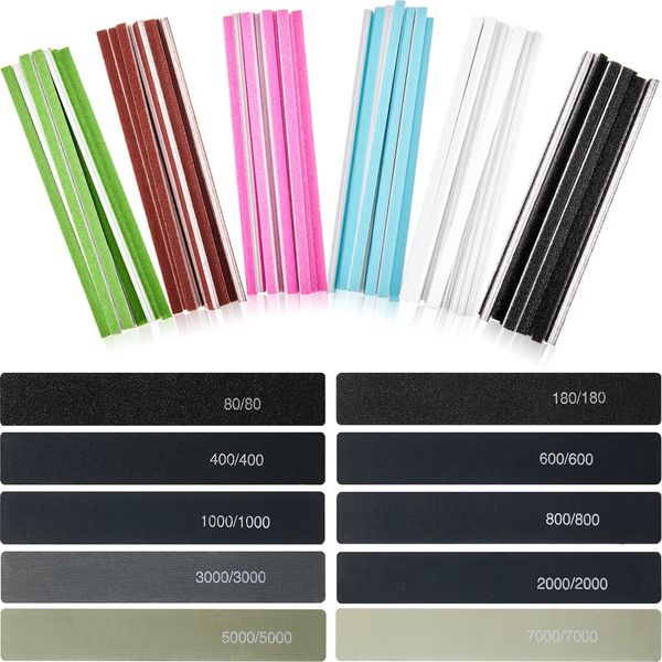 70 Pcs Sanding Sticks Polishing Sticks Fine Sanding Twig Coded Abrasive Sanding Sticks for Plastic Models Assorted Metal and Wood Sanding Tools Accessory for Model Craft Amateur (Simple Style)