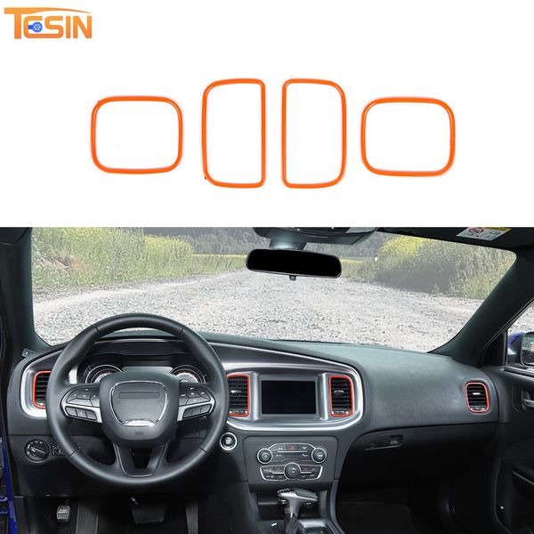 Orange Dashboard Air Conditioner Vent Outlet Trim Ring For Dodge Charger 2011+