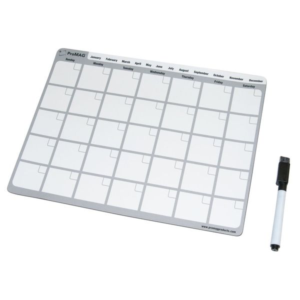 ProMAG 8.5 x 11 Inches Monthly Dry Erase Magnetic Calendar