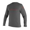 O'Neill Wetsuits Youth Basic Skins UPF 50+ Long Sleeve Sun Shirt, Graphite, 8