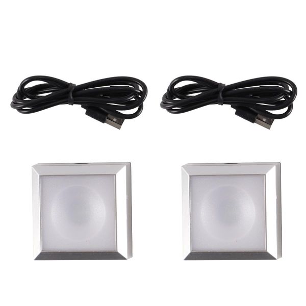 zalalti 2 Pcs Light Sockets, 6 Colours Square Lights Display Base Show Stand with Sensitive Touch Switch for Crystal Display Flat
