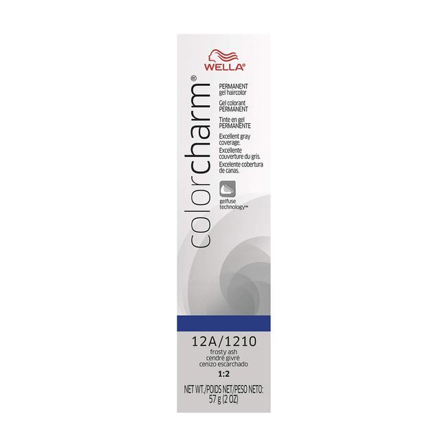 WELLA Color Charm Permanent Gel Hair Color for Gray Coverage, 12A Frosty Ash, 2 oz