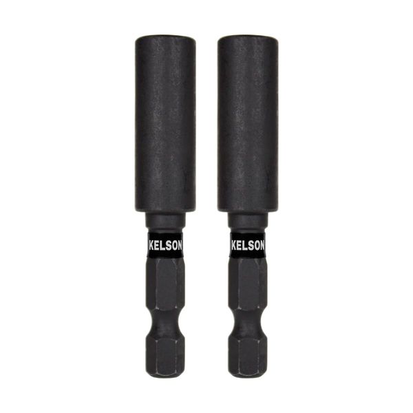 KELSON 2pcs 60mm Impact Rated Magnetic Screwdriver Bit Holder 1/4" Universal