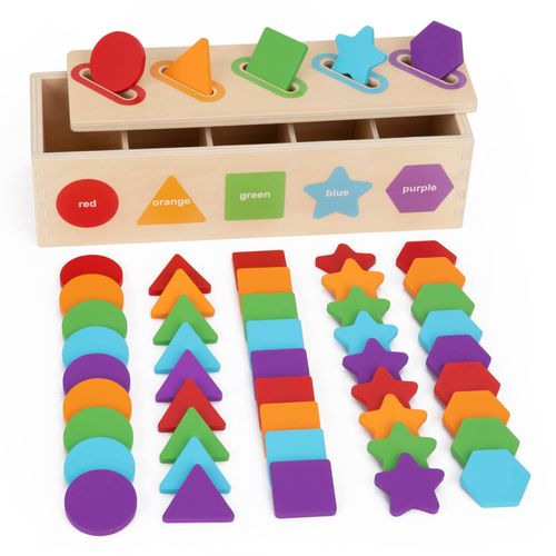 KMTJT Montessori Toys for 2 Year Old | Color Sorting & Stacking Matching Toys | Learning Sorting Toys for Toddlers 1-3 Year Olds | Educational Toy Gift for 1 2 3 Year Old Boy Girl Multicolor
