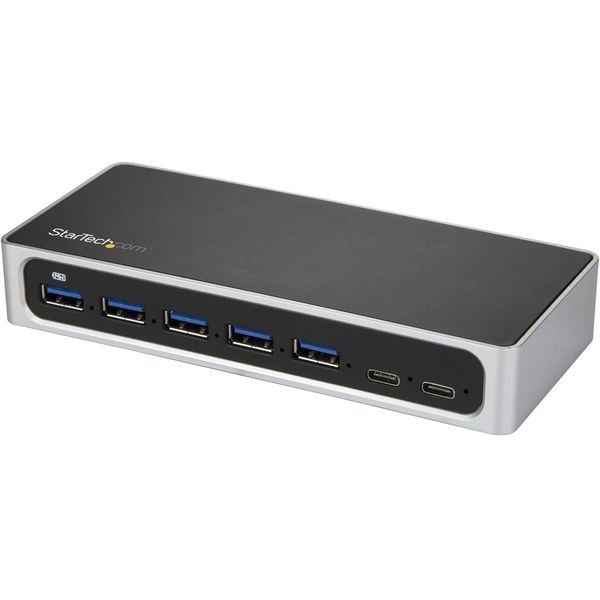 StarTech.com 7 Port USB C Hub with Fast Charge Port - USB-C to 5x USB-A 2x USB-C (USB 3.0 SuperSpeed 5Gbps) - Self Powered USB 3.1 Gen 1 Type-C Hub w/ Power Adapter - Desktop/Laptop Hub (HB30C5A2CSC)