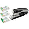 Leitz Flat Stapler [Black] (40 Sheets, Ergonomic Metal Casing, Includes Staples Each 1000 Pieces 24/6 24/8 26/6, Nexxt) Basic Equipment