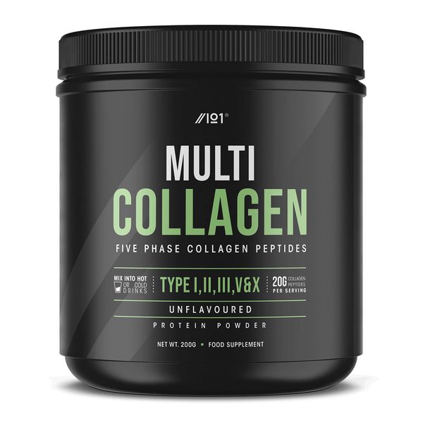 Multi Collagen Protein Powder (200g) - Types I, II, III, V & X - Hydrolyzed Grass Fed Bovine, Wild Caught Fish, & Free-Range Chicken & Eggshell Collagen (10 Day Supply) by Alpha01