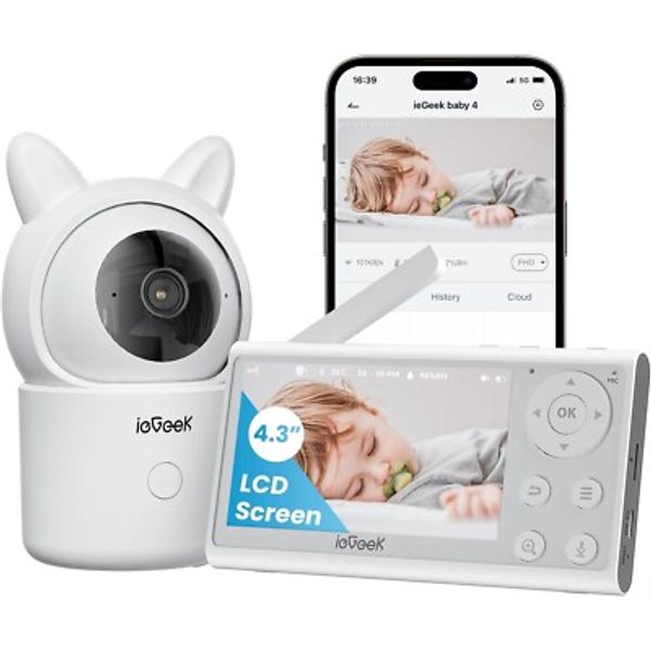 eGeek Video Baby Monitor with Camera and Audio - 1080P Monitor WiFi Smartphone