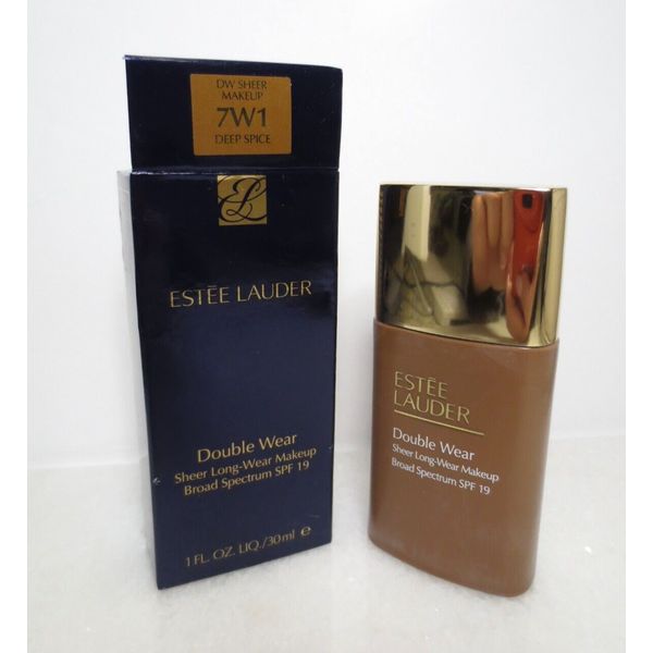 ESTEE LAUDER DOUBLE WEAR SHEER LONG-WEAR MAKEUP SPF19 #7W1 DEEP SPICE 1 OZ BOXED