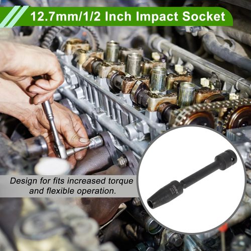 HOPESPANNER Universal 145mm Impact Socket Durable Hardware Tool CR-V 1 Pcs 6 Point 9mm for Car Motorcycle Dirtbike Repair 1/2 Inch Drive