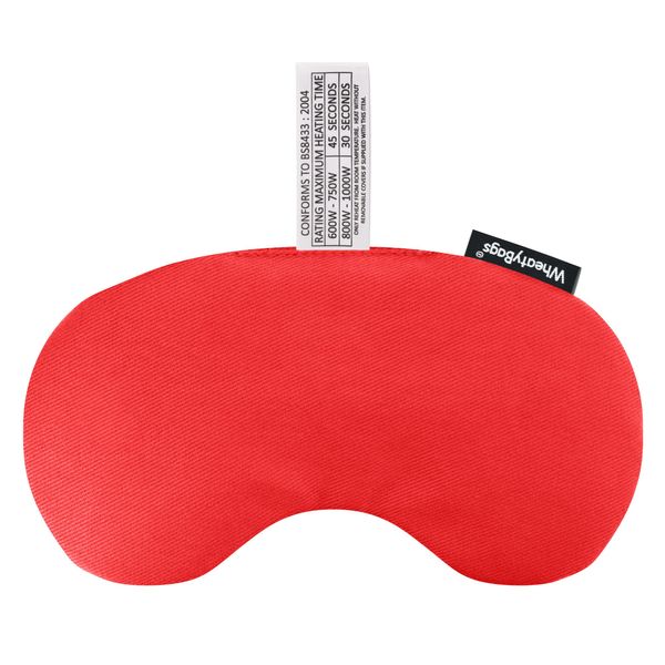 WheatyBags Wheat Bag Microwave Eye Mask Heat Pack and Ice Pack (Cotton Fabric - Red with Lavender)