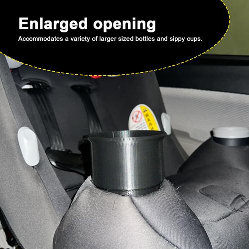 1PC Universal Car Seat Cup Holder Compatible with Maxi COSI Pria & Hydro Flask Kids Water Bottles - Durable Black Single Cup Accessory for All-in-One Strollers