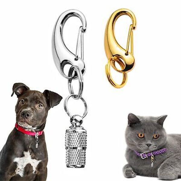 2 Pack Dog Tag Clips Pet Tag Quick Clip with Anti-Lost Pet ID Tags Barrel Tub...