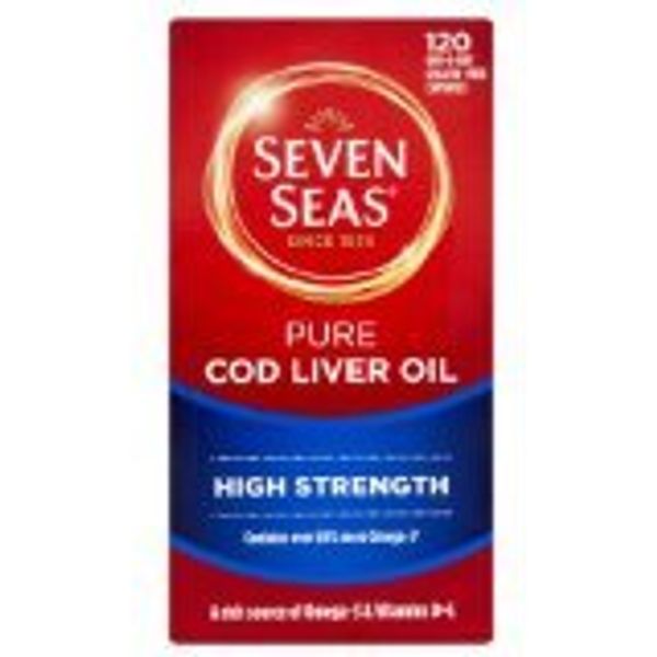 Seven Seas Ltd Pure Cod Liver Oil Range High Strength Capsules Capsules 120 Pack