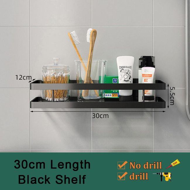 Plastic Bathroom Storage Rack,No Drilling Bathroom Shelf With