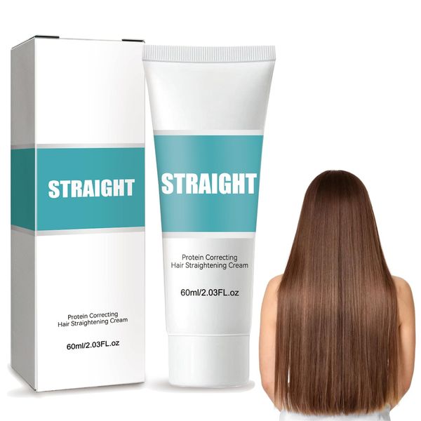 Hair Straightening Cream - Hair Gloss and Silk - Hair Protein Correcting - Hair Straightening - Nourishing Fast Smoothing Collagen Hair Straightener Cream for Curly Hair