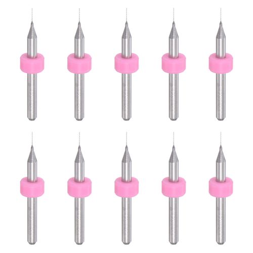 uxcell Micro PCB Drill Bit Set 3.175mm Shank 0.25mm Solid Tungsten Carbide CNC Engraved Printed Circuit Board Drill Bit Rotary Tools 10pcs