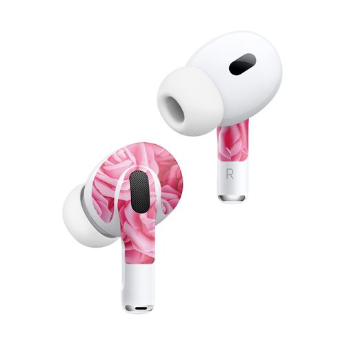 MightySkins (2 Pack) Skins Compatible with Apple AirPods Pro 2 - Super Pink Roses | Protective, Durable, and Unique Vinyl Decal wrap Cover | Easy to Apply, Remove, and Change Styles | Made in The USA