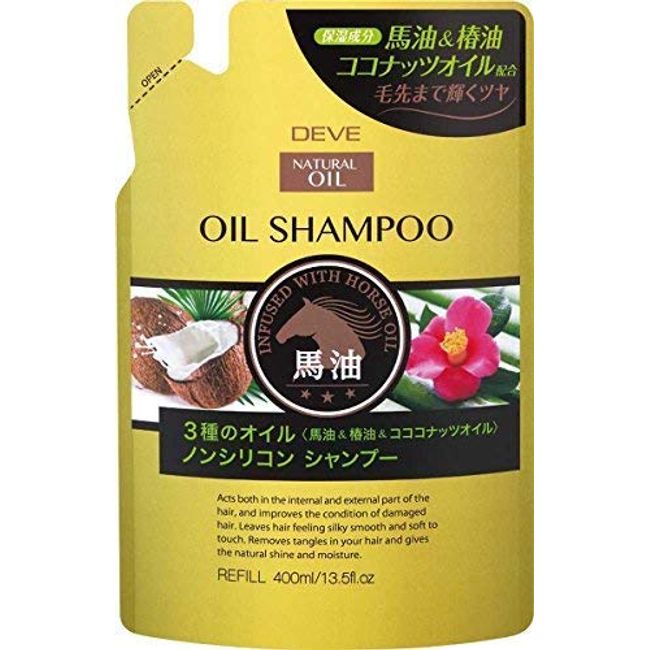 Dib 3 Types of Oil Shampoo (Horse Oil, Camellia Oil, Coconut Oil), 13.5 fl oz (400 ml), Set of 12