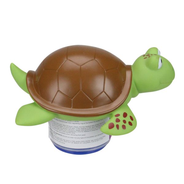 Green and Brown Floating Turtle Swimming Pool Dispenser