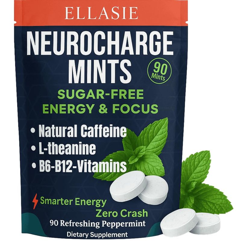 NeuroCharge Energy & Focus Gum (Peppermint, 90 Pieces) | 80mg Natural ...