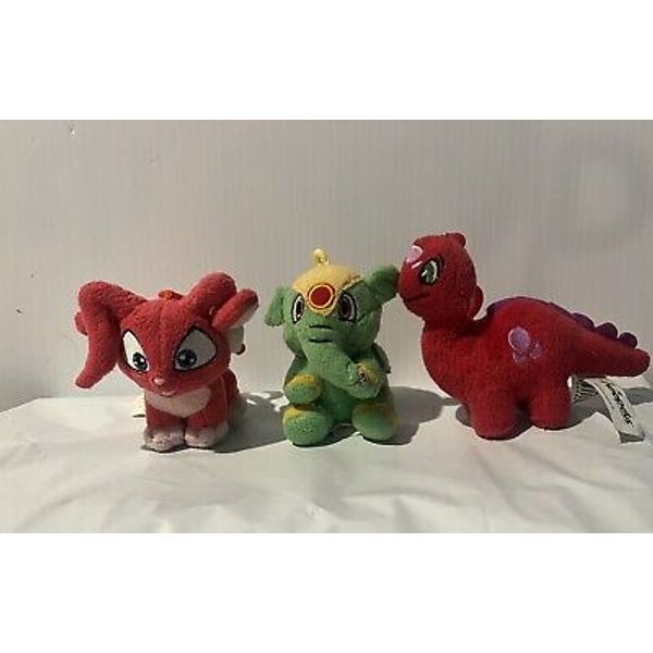 Neopets Plush Backpack Clip Trio, Acara, Elephante, And Comby