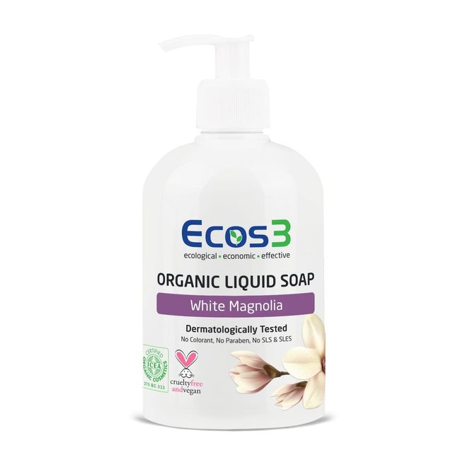 Ecos3 Beyaz Manolya Organik Sıvı Sabun (1 x 500 mL)