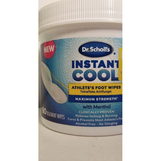 Dr. Scholls Instant Cool Athletes Foot Treatment Wipes, 60ct-Free Shipping