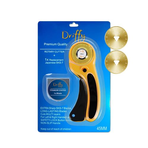 Rotary Cutter 45mm with Extra Titanium Blade for Fabric Quilting Tools Accessories Material Wheel Paper Dressmaking Craft Sewing Roller mat Leather Ruler Supplies Trimmer Knife Cutting
